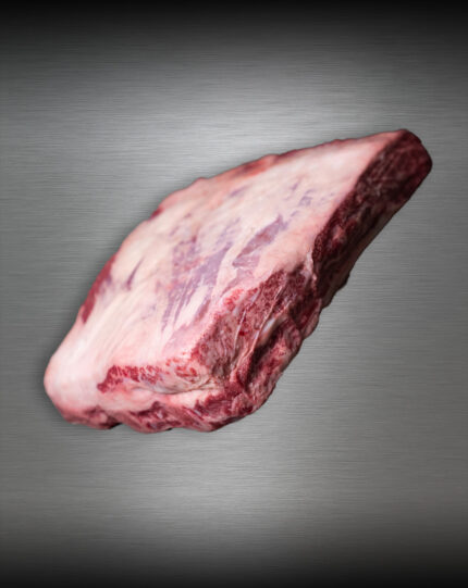 Beef Short Ribs US-Beef roh, edel präsentiert vor metallischem Hintergrund – Cedar River Farms Premium