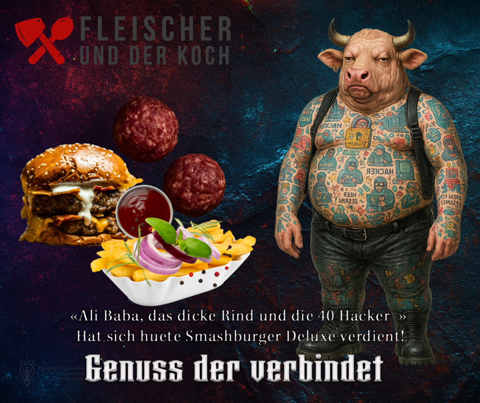 Ali Baba’s Smashburger Deluxe – Pommern-Färse trifft Süßkartoffelbun & Whiskey-BBQ-Glaze