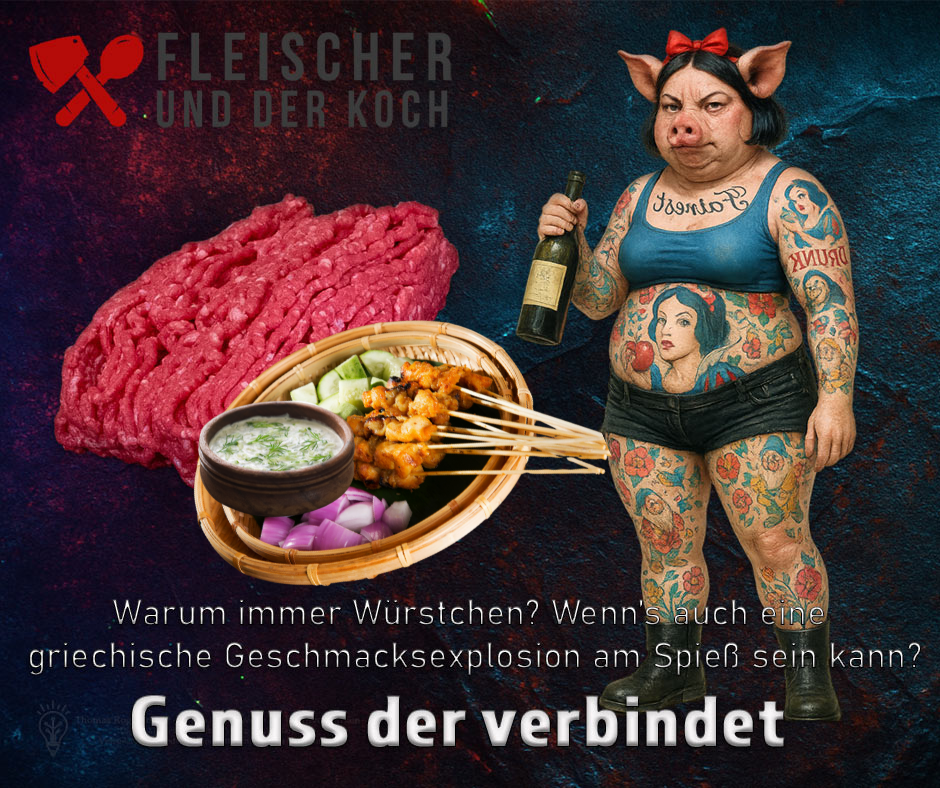 Bifteki-Spieße „Gyros-Feeling“ – Sommer-BBQ in 20 Minuten